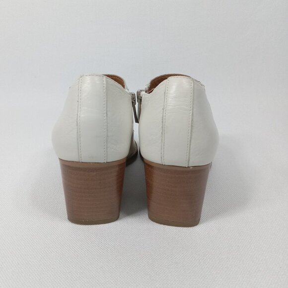 SARTO Womens White Leather Heeled Ankle Boots Size 6M - Picture 6 of 14